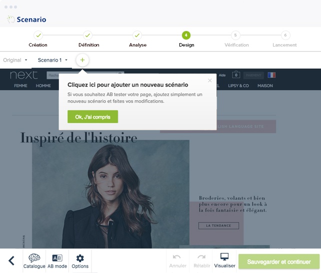 screen from Scenario App showing the dashboard