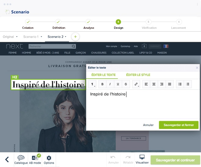 screen from Scenario App showing the dashboard