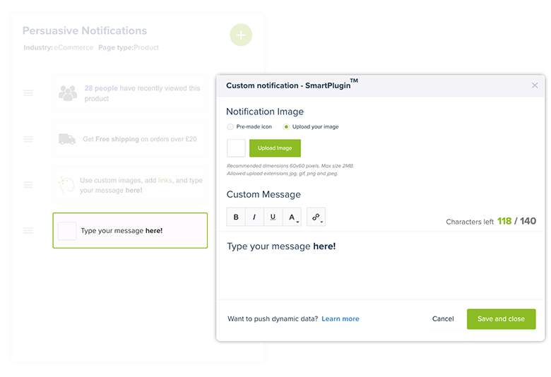 website notifications plugin upsell