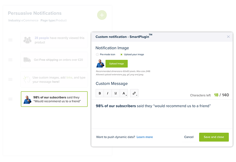 website notifications plugin ux